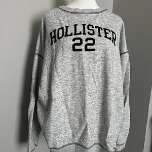 Hollister Long Sleeve Sweatshirt Heathered Grey/Gray Size L Large